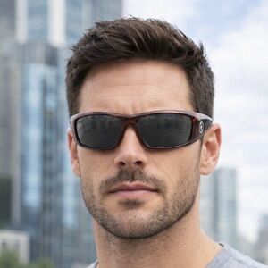 CONVERSE Vert Sunglasses Black Stone Polarized Lenses Carbon Hybrid Wrap Style